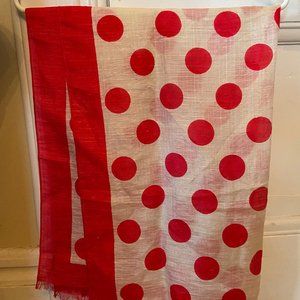 Max Mara Red Polka Dot Scarf